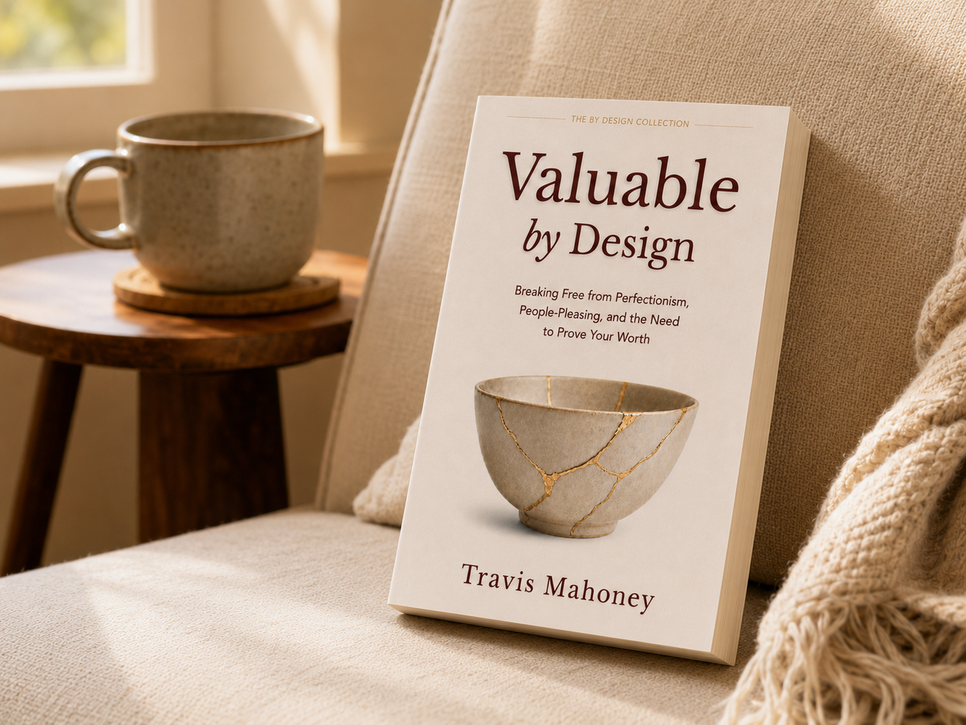 Valuable by Design paperback edition resting on a chair